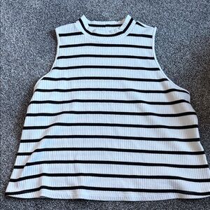Old Navy Black and White Striped Tank Top